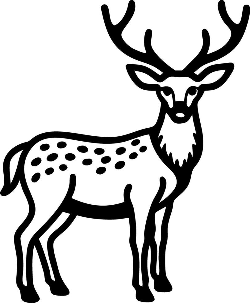 Majestic Deer Silhouette Art for Tattoo and Graphic Design Projects vector