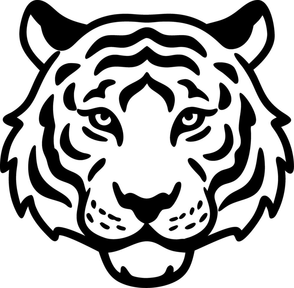 Majestic Tiger Head Illustration for Artistic Design vector