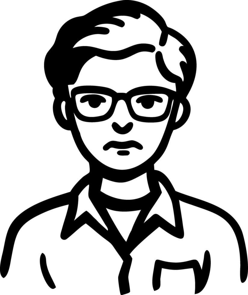 Male Portrait Illustration with Glasses for Design and Art Projects vector