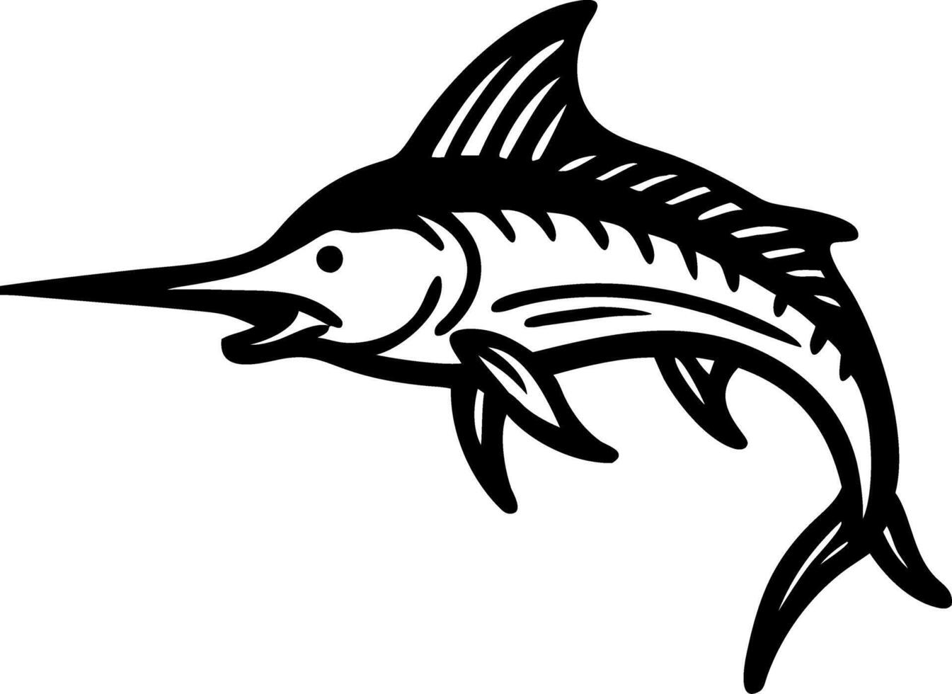 Marlin Illustration Perfect for Nautical Designs and Tattoo Art vector
