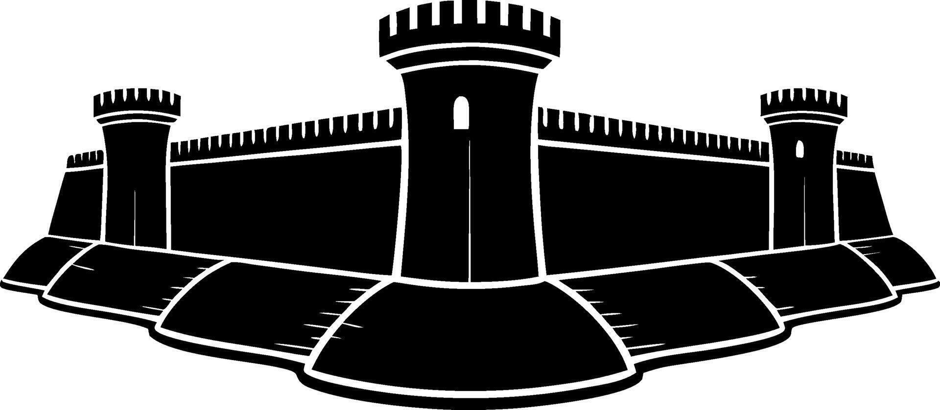 Medieval Castle Fortification Illustration for Historical Designs vector