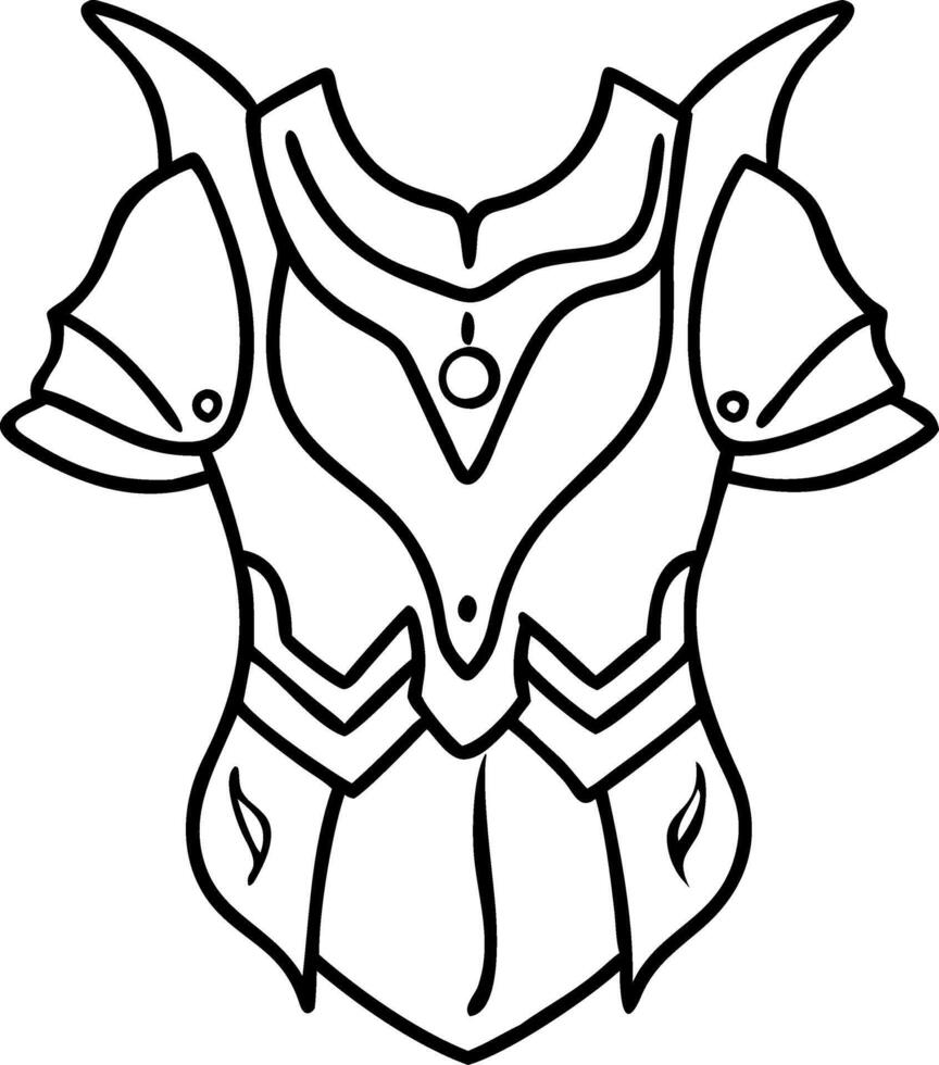 Medieval Fantasy Armor Line Art for Design and Illustration vector