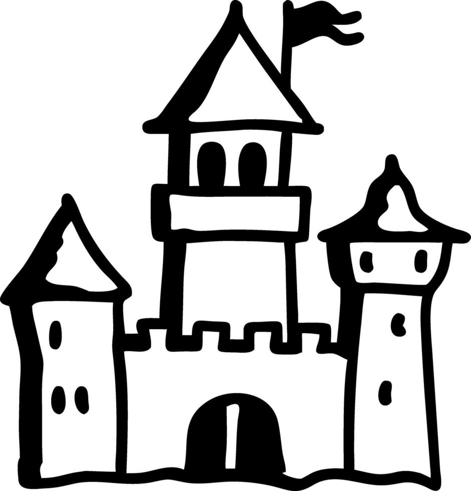 Medieval Castle Silhouette Illustration for Creative Design Projects vector