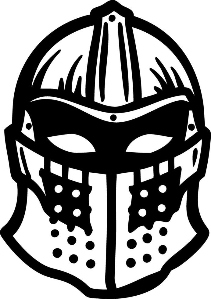 Medieval Knight Helmet Illustration for Tattoos and Designs vector