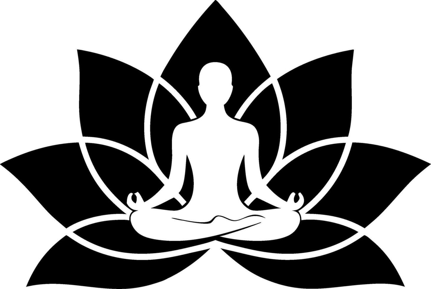 Meditation Lotus Silhouette Peaceful Yoga Pose Art for Relaxation and Mindfulness vector