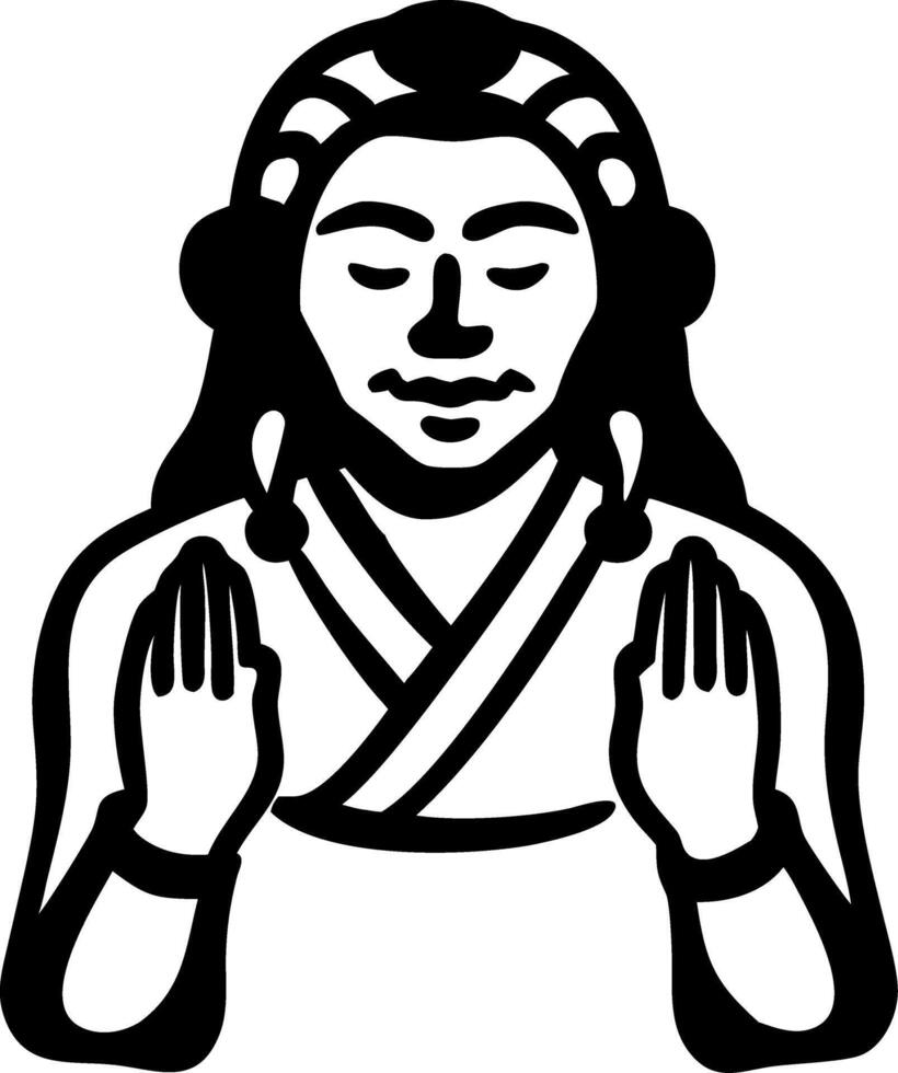 Meditative Figure Symbol Art for Mindfulness and Spiritual Designs vector