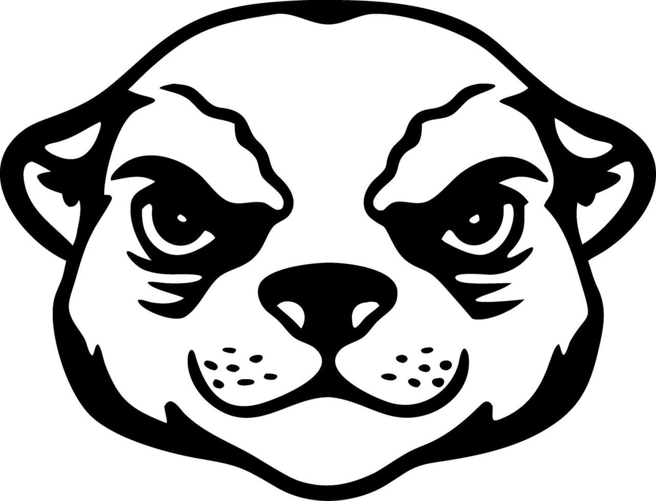 Meerkat Face Illustration Wildlife Animal Art for Tattoo or Coloring Book vector