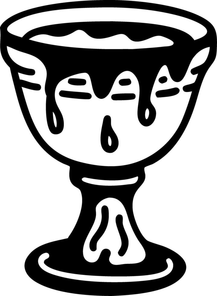 Melting Dripping Chalice Ideal for Tattoo and Coloring Book Designs vector