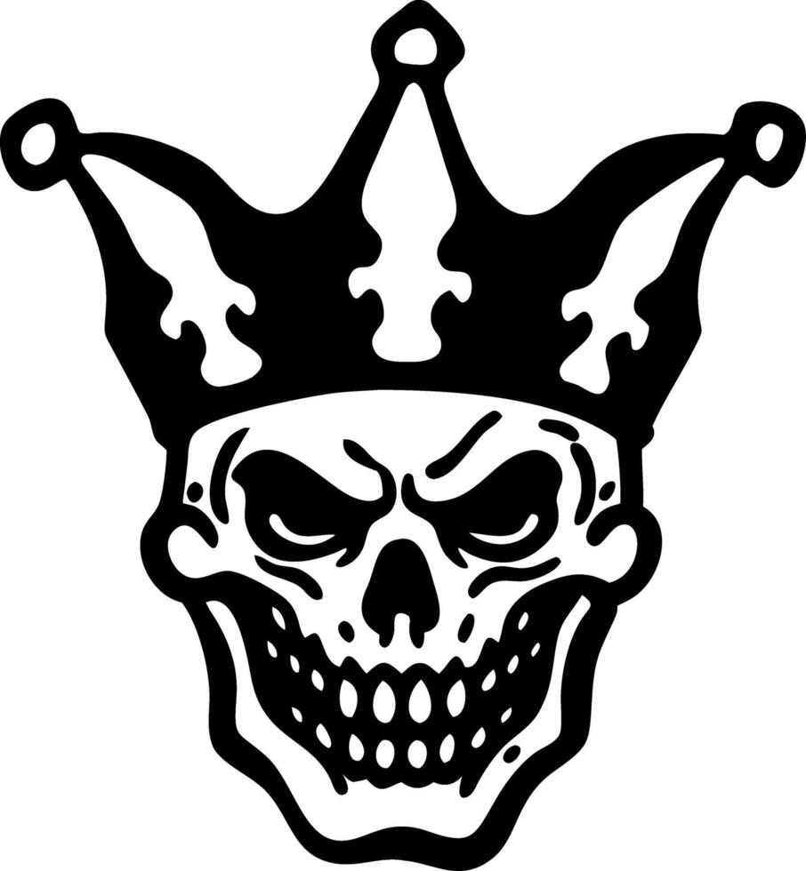 Menacing Skull with Crown Illustration for Tattoos and Graphic Design vector