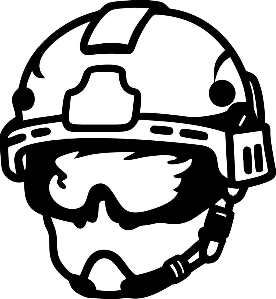 Military Pilot Helmet Illustration for Aviation Design and Graphic Projects vector