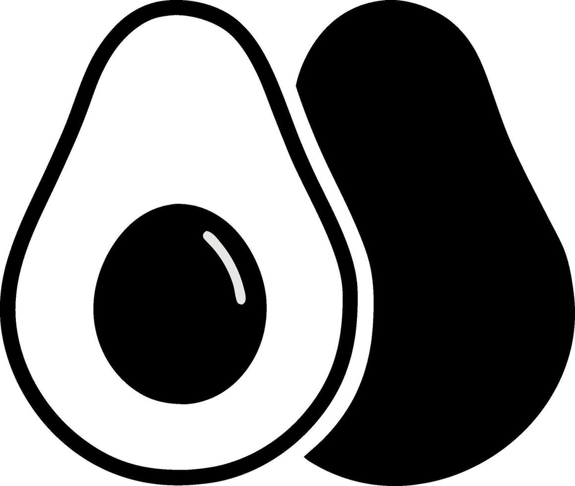 Minimalist Avocado Art for Food Illustration and Design Projects vector