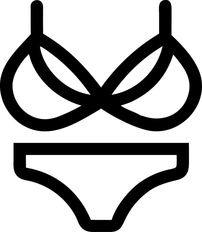 Minimalist Bikini Outline for Fashion Design and Decoration vector