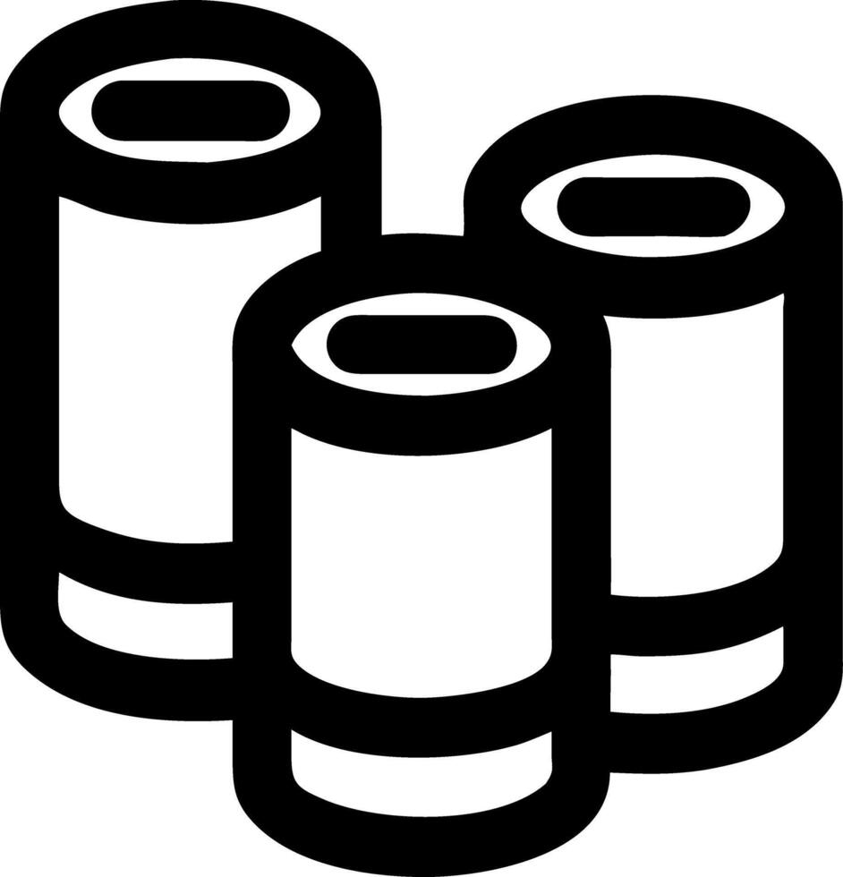 Minimalist Black and White of Three Paint Cans for Design Projects vector