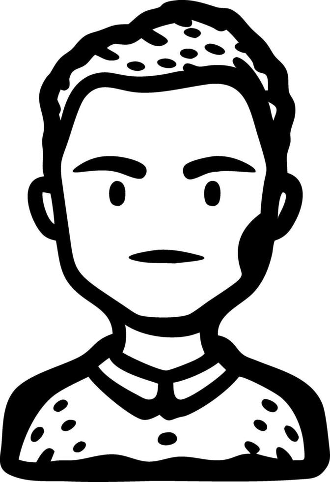 Minimalist Black and White Portrait Illustration for Avatars and Profiles vector
