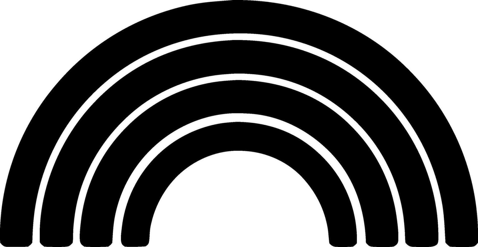 Minimalist Black Rainbow Simple Arch Design for Graphic Projects vector