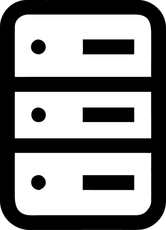 Minimalist Black Server Rack for Technology and Data Storage Design Projects vector