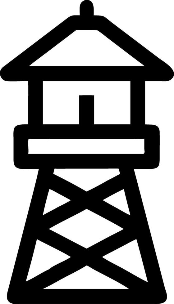 Minimalist Black Water Tower Outline Illustration for Design Projects vector
