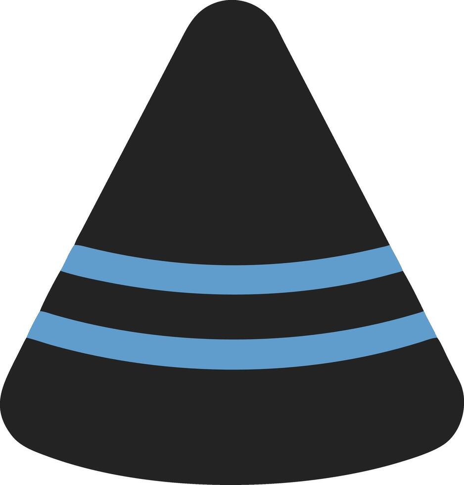Minimalist Blue Black Traffic Cone for Safety or Construction Design vector