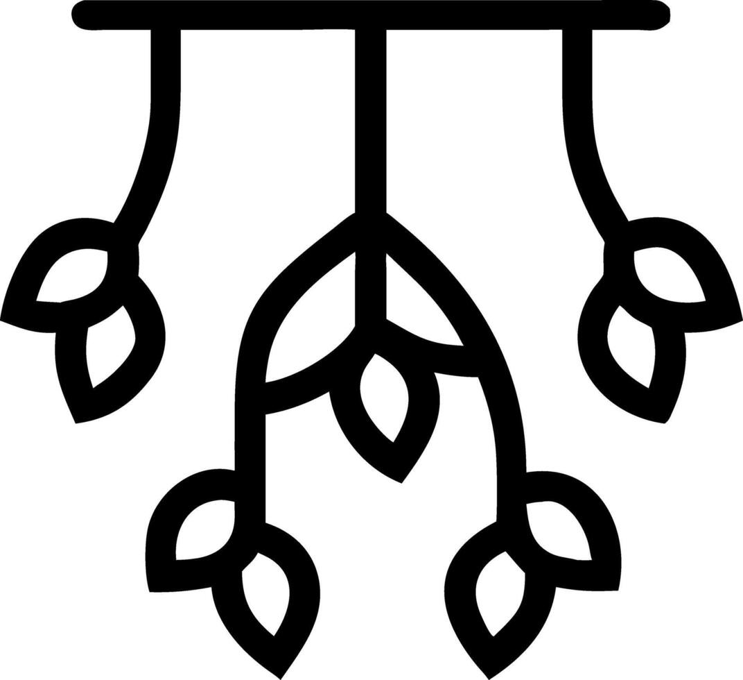 Minimalist Botanical Hanging Leaves Outline for Decor and Design vector