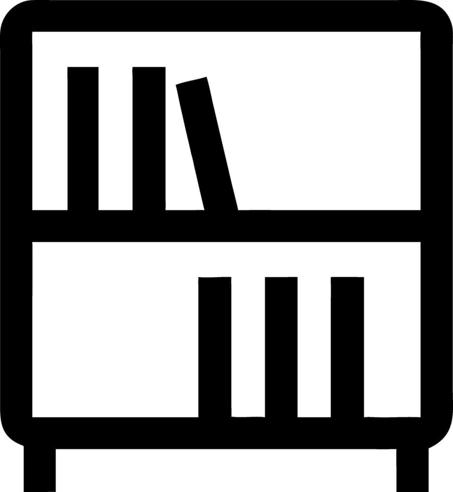 Minimalist Bookshelf Silhouette Illustration for Organizer Design vector