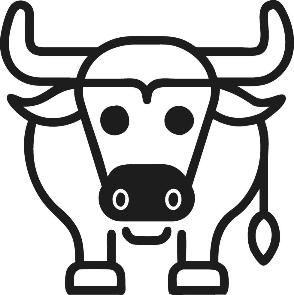 Minimalist Bull Head Line Art Illustration for T-Shirt Design and Tattoo vector