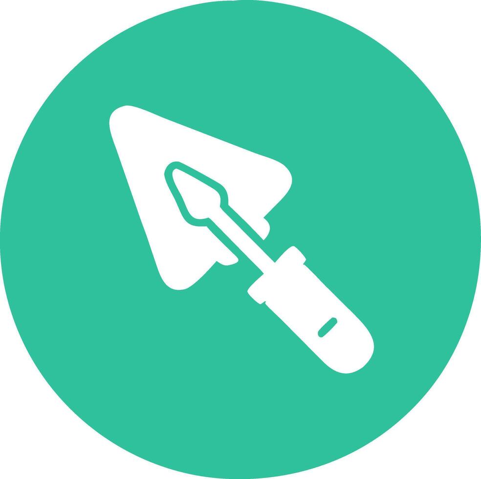 Minimalist Gray Trowel on Green Circle for Construction Design Projects vector