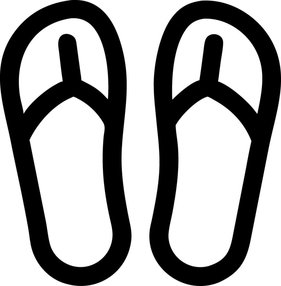 Minimalist Flip Flops Silhouette for Summer Beach Designs vector