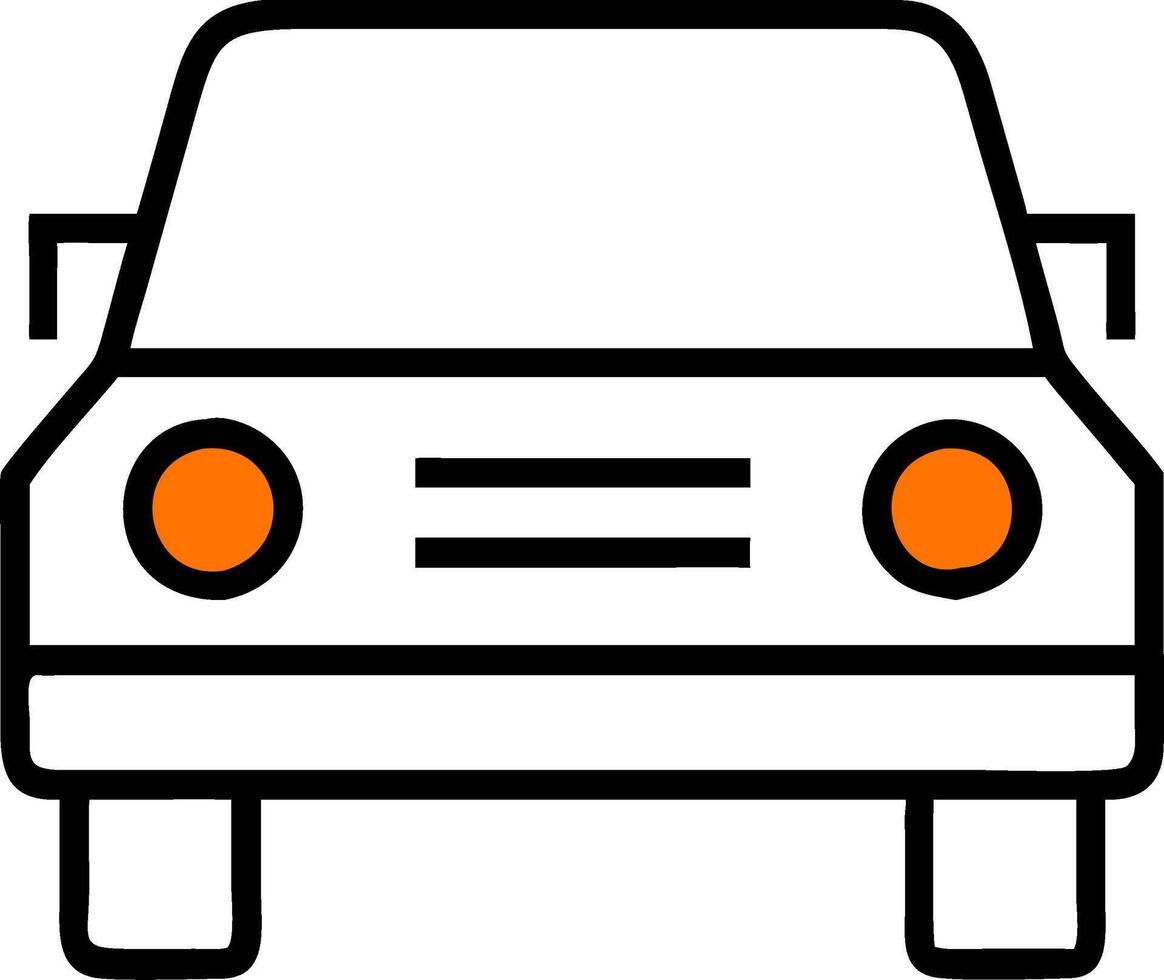 Minimalist Front View Car Illustration for Design and Education Projects vector