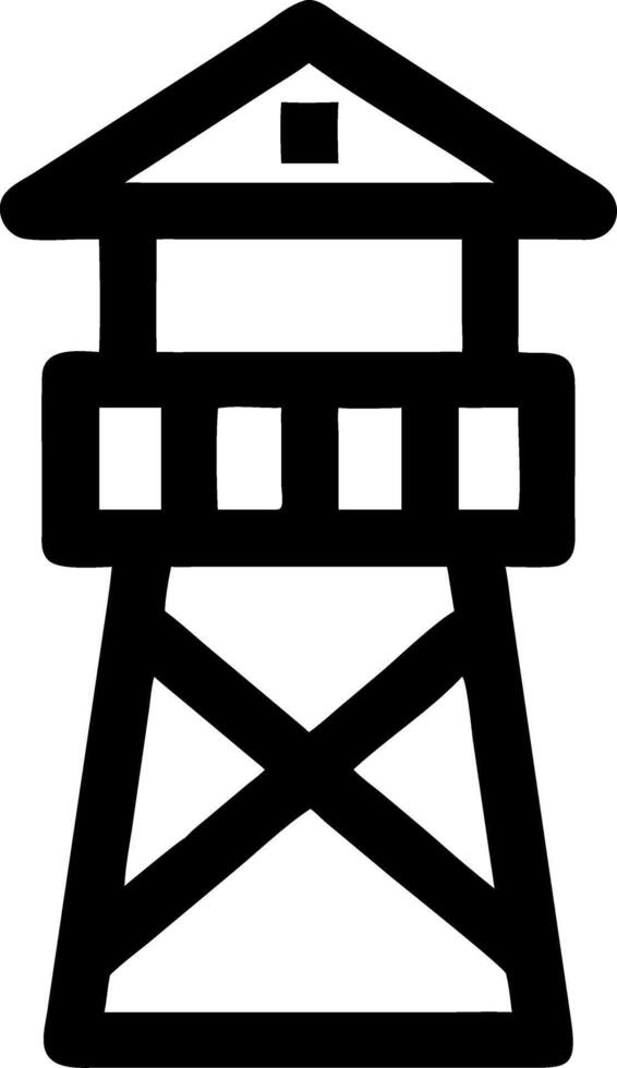 Minimalist Lighthouse Silhouette for Nautical Design and Coloring Applications vector