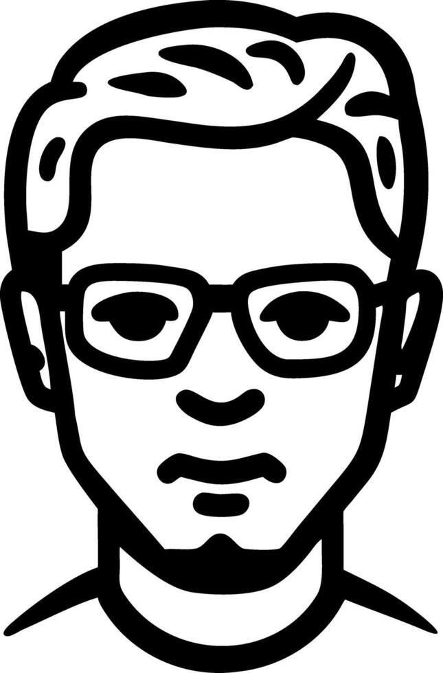 Minimalist Man Face with Glasses Illustration for Digital Design vector