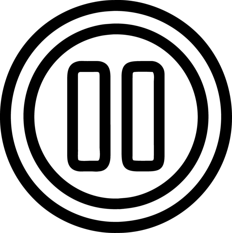 Minimalist Pause Button for Media Control Interfaces vector