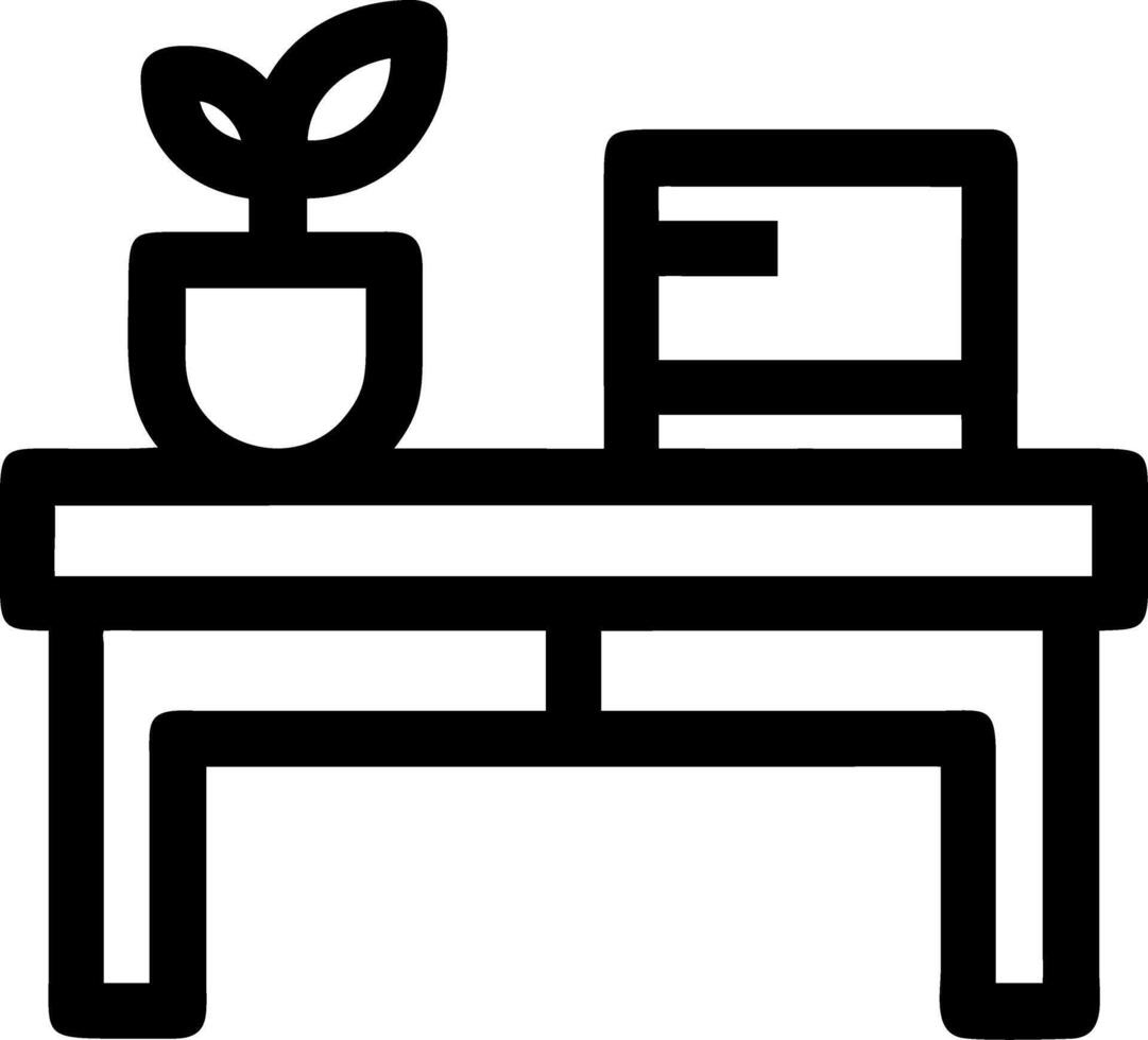 Minimalist Office Desk with Plant for Business and Home Decor Art vector