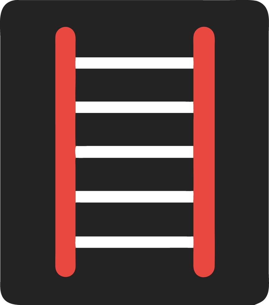 Minimalist Red Ladder in Black Square Illustration vector