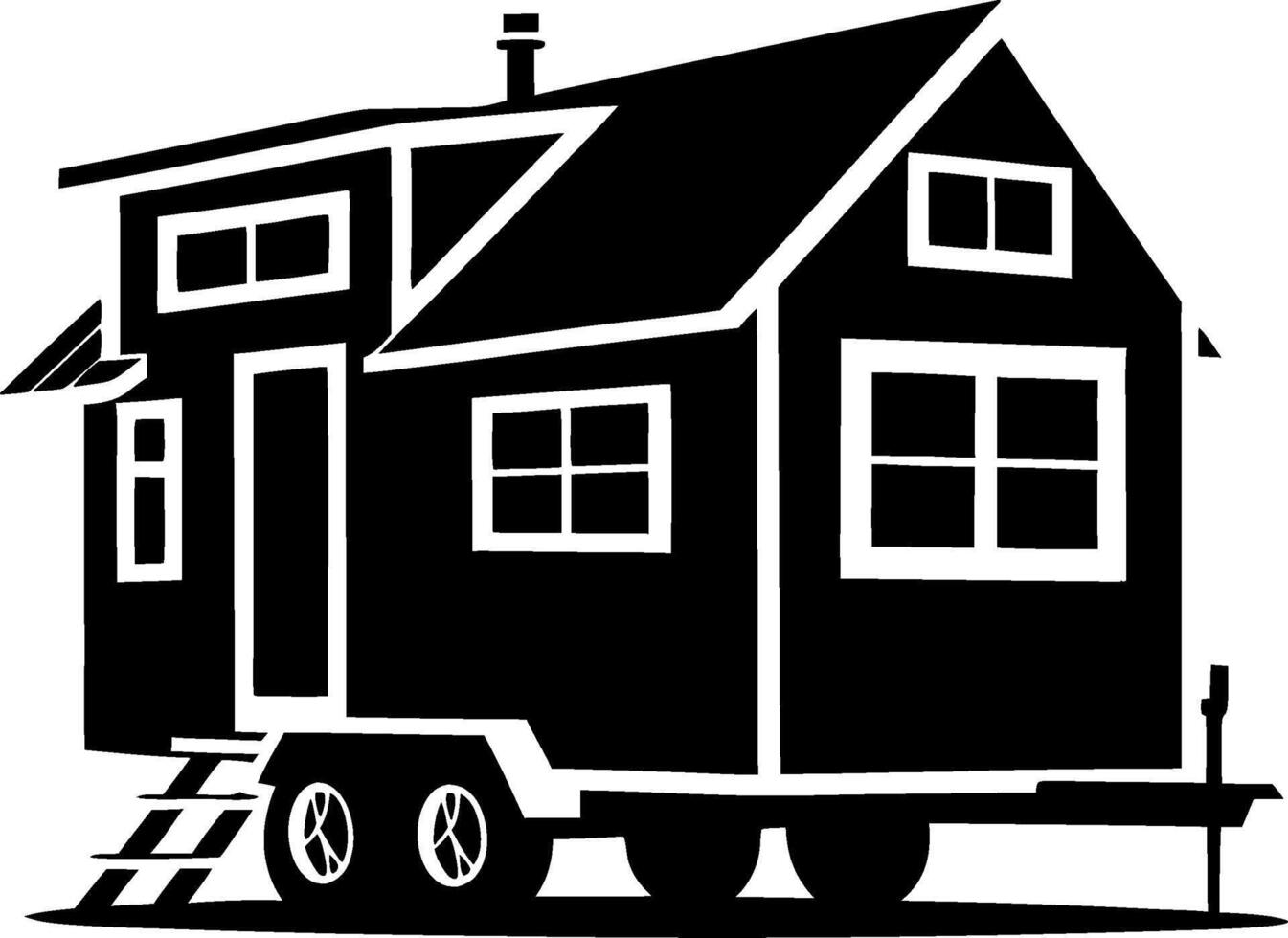 Minimalist Tiny House Illustration for Modern Living Concepts vector