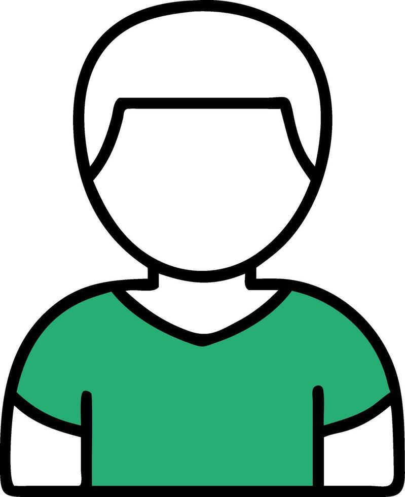 Minimalist Illustration Blank Avatar in Green Shirt for User Profile Design vector