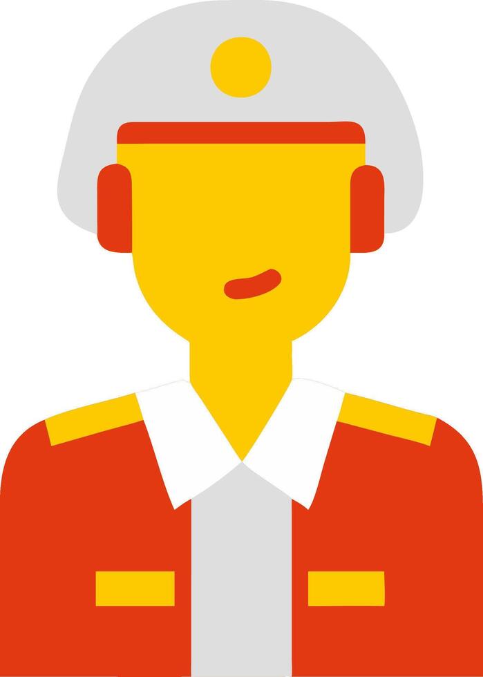 Minimalist Illustration of a Military Officer in Red Uniform vector