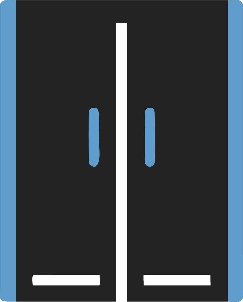 Minimalist Illustration of Modern Wardrobe Closet with Blue Accents vector