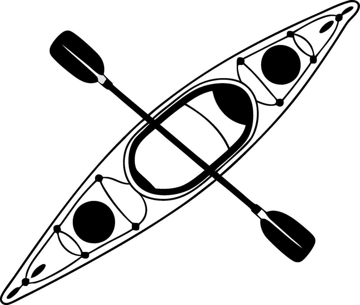 Minimalist Illustration Canoe Paddle Design for Outdoor Adventure Activities vector