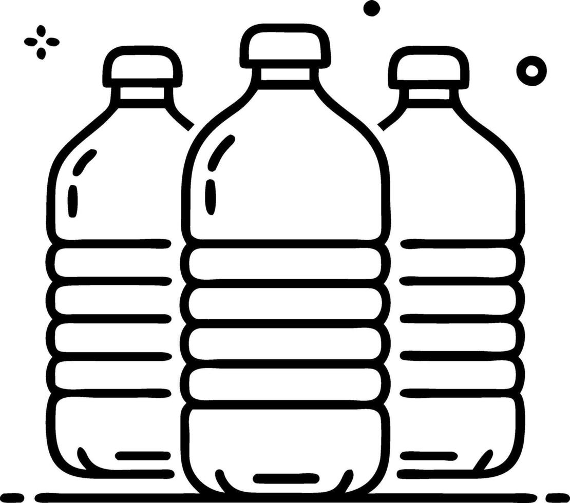 Minimalist Illustration of Plastic Water Bottles for Eco-Friendly Design vector