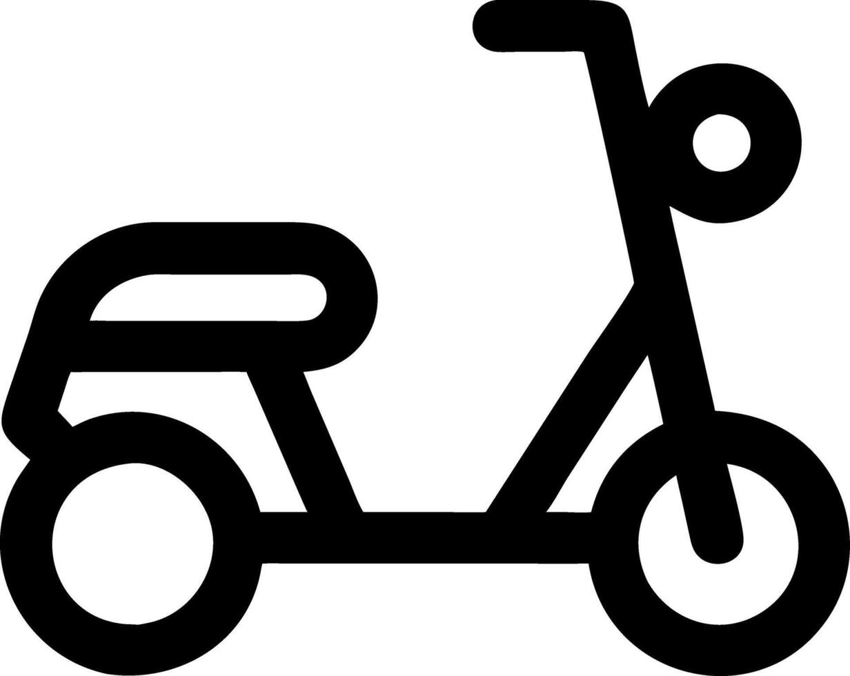 Minimalistic Black Scooter for Urban Mobility and Transportation Designs vector