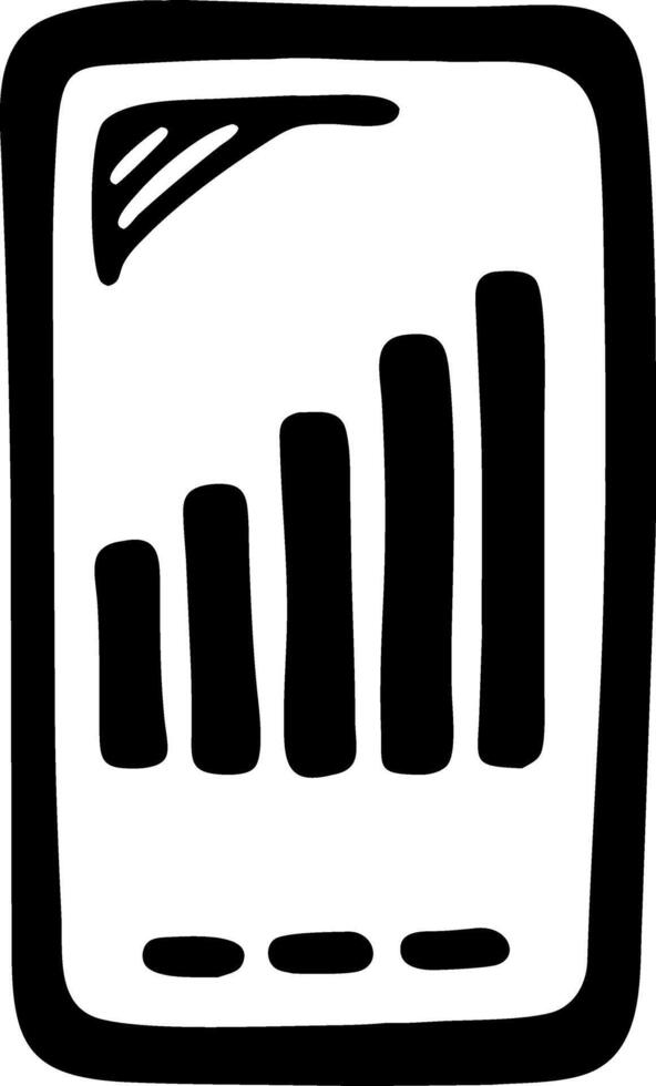 Mobile Bar Graph Illustration for Data Analytics and Business Growth vector