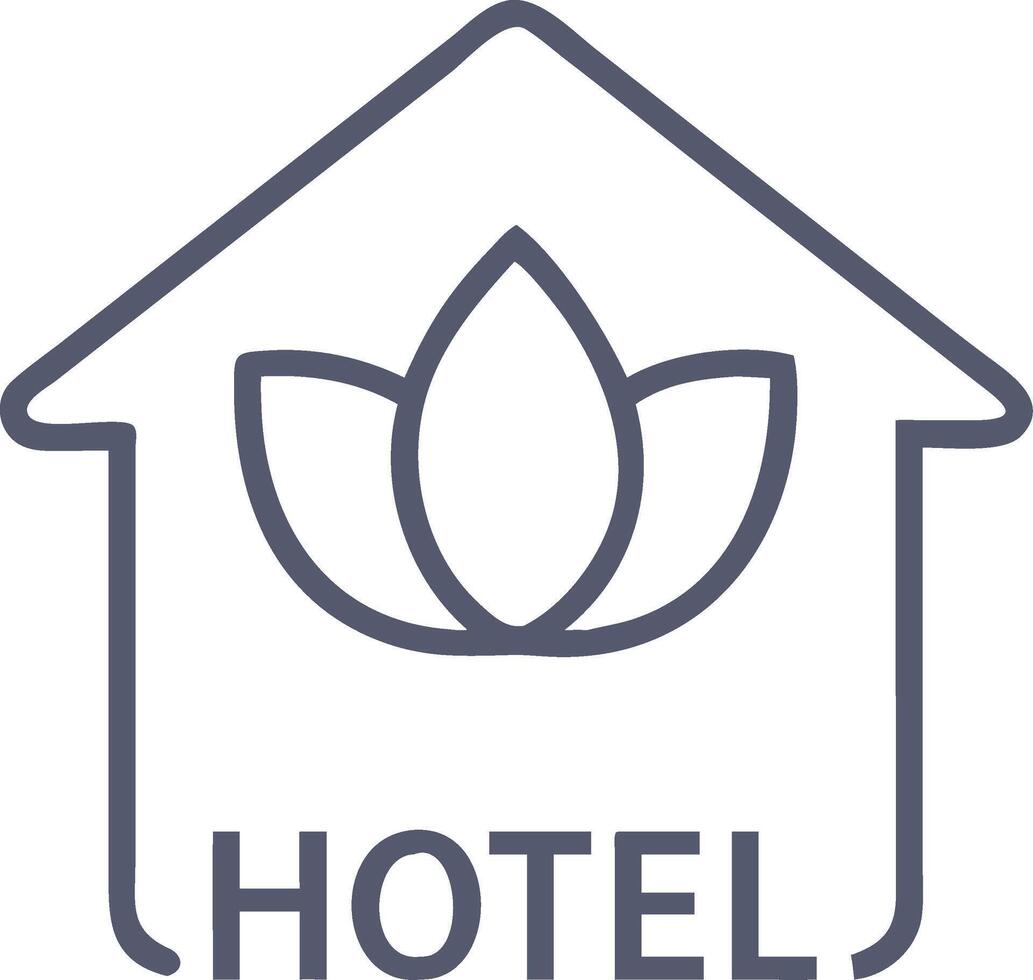 Modern Hotel Logo with Lotus Flower Design for Spa or Wellness Branding vector