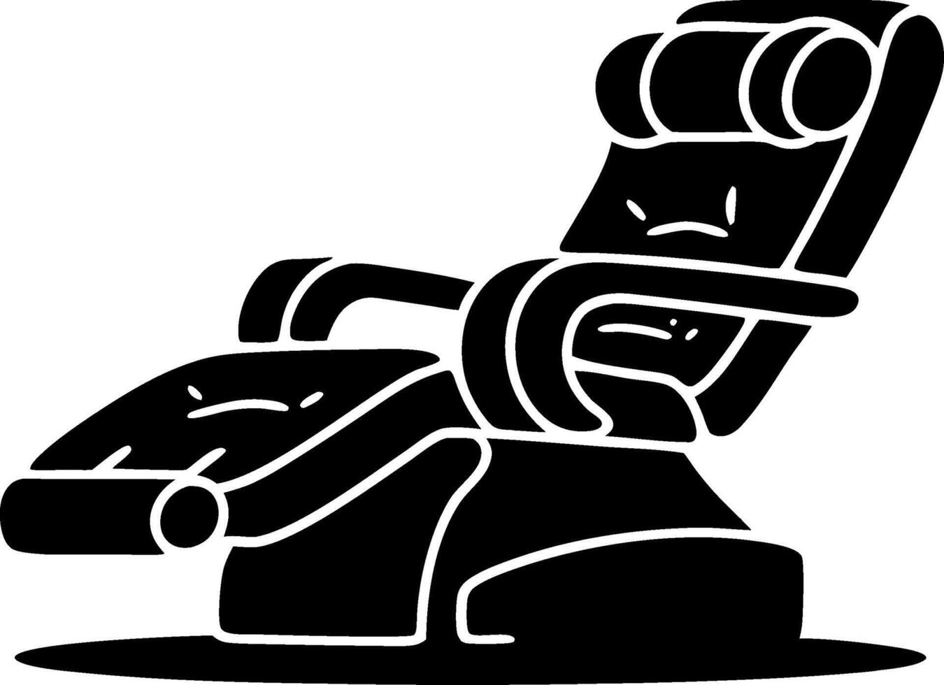 Modern Reclining Massage Chair Silhouette Illustration for Relaxation Concepts vector