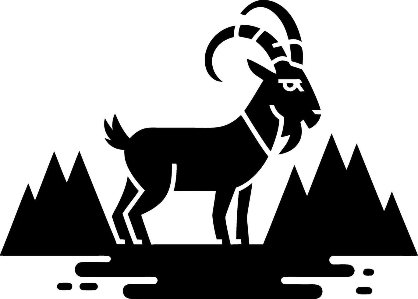 Mountain Goat Silhouette Design for Outdoor Themed Artwork and Tattoos vector