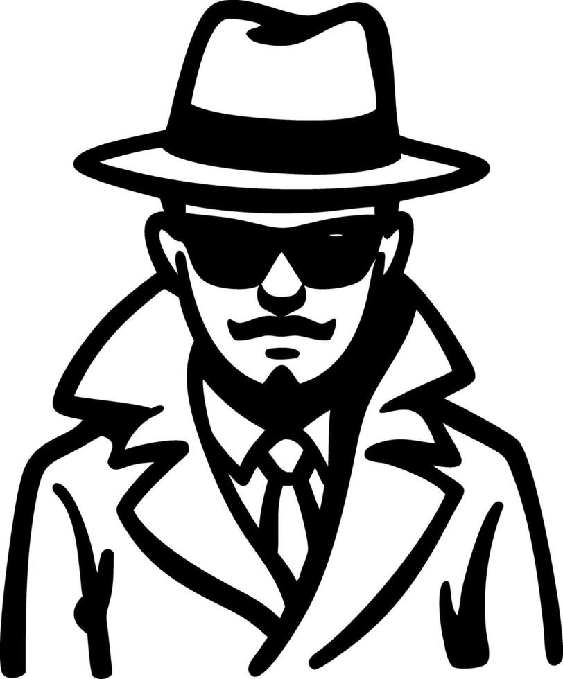 Mysterious Detective Silhouette Illustration for Posters and Graphics vector