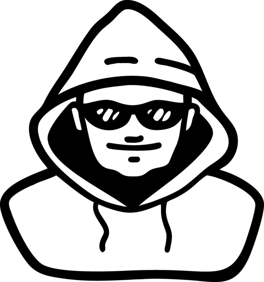 Mysterious Hooded Person in Sunglasses Illustration for Graphic Design and Decor vector