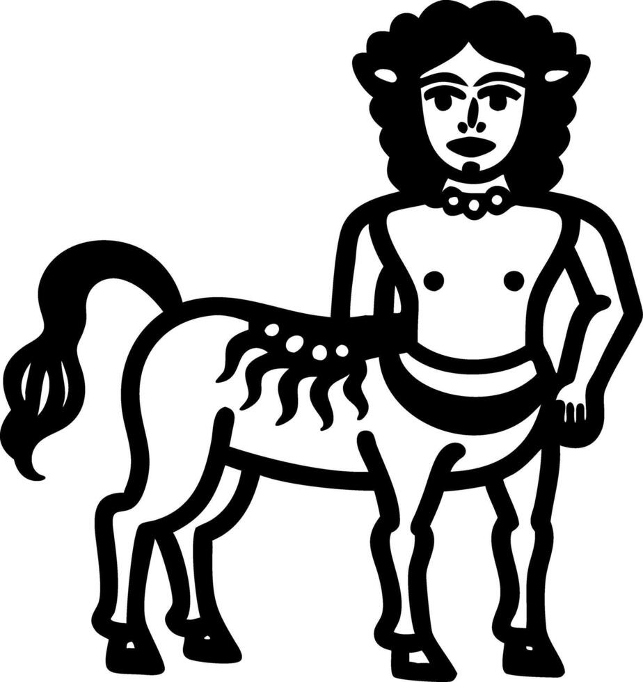 Mythical Centaur Illustration Ancient Style Art for Tattoos and Coloring Books vector