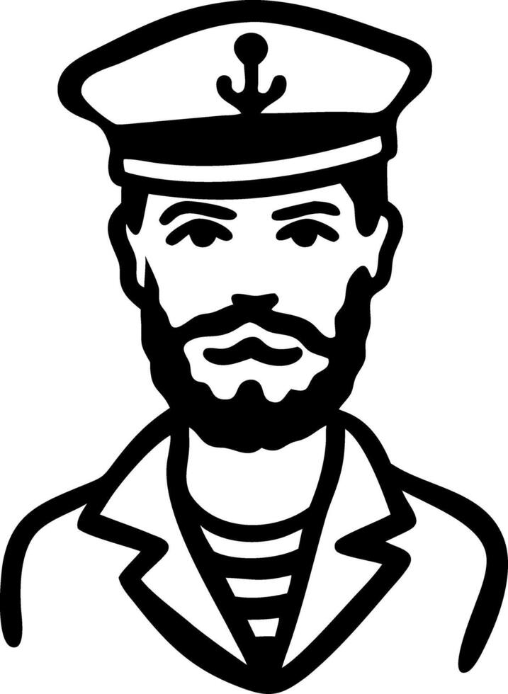 Nautical Captain Illustration for Tattoo or Maritime Design vector