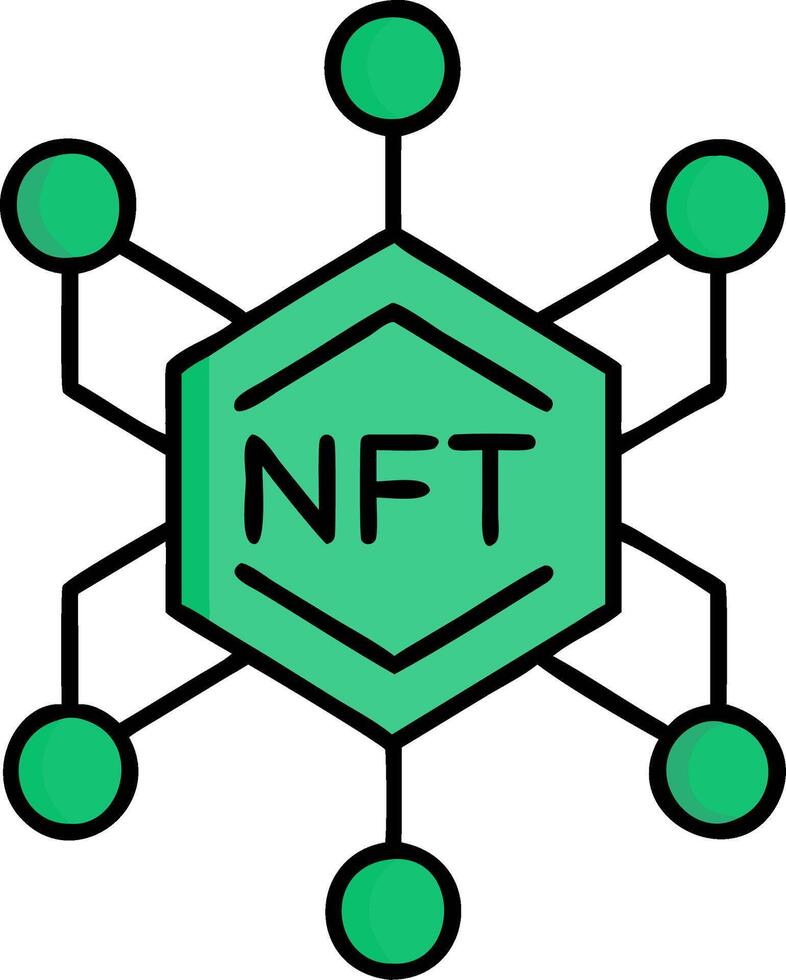NFT Blockchain Cryptocurrency Innovation Graphic Design vector