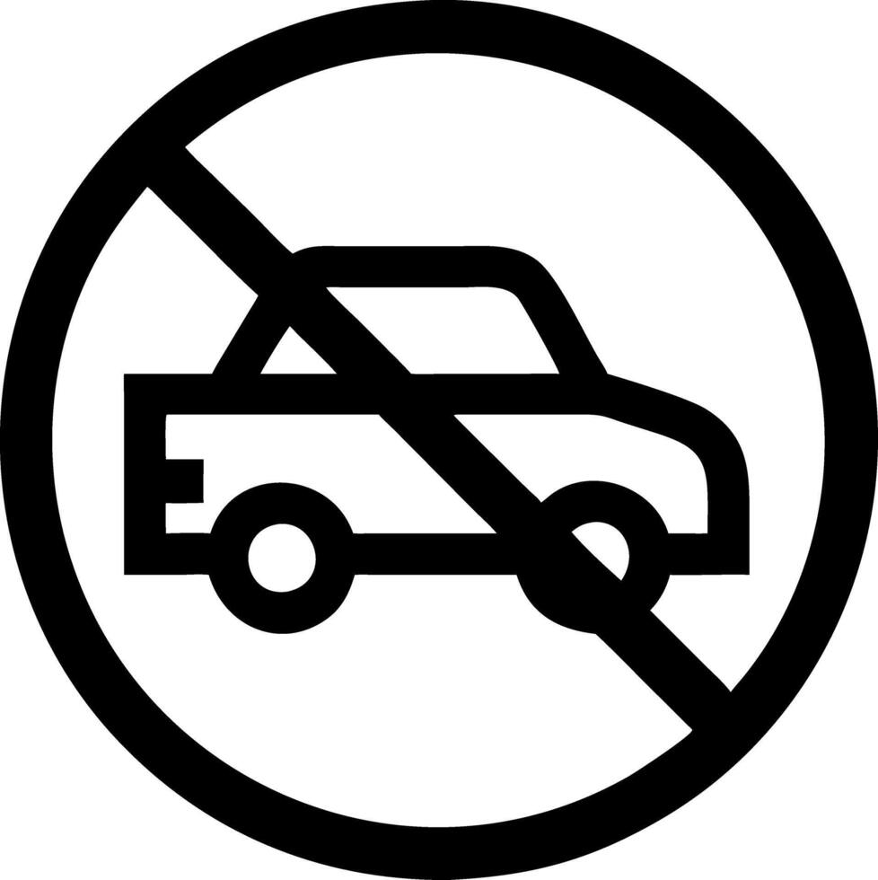 No Car Zone Symbol Illustration for Traffic Signage and Public Safety vector